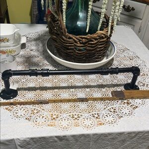 Industrial Black Towel Bar